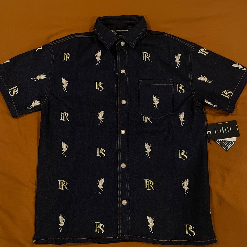 PRPS Black Embroidered Casual Shirt Japanese Demin